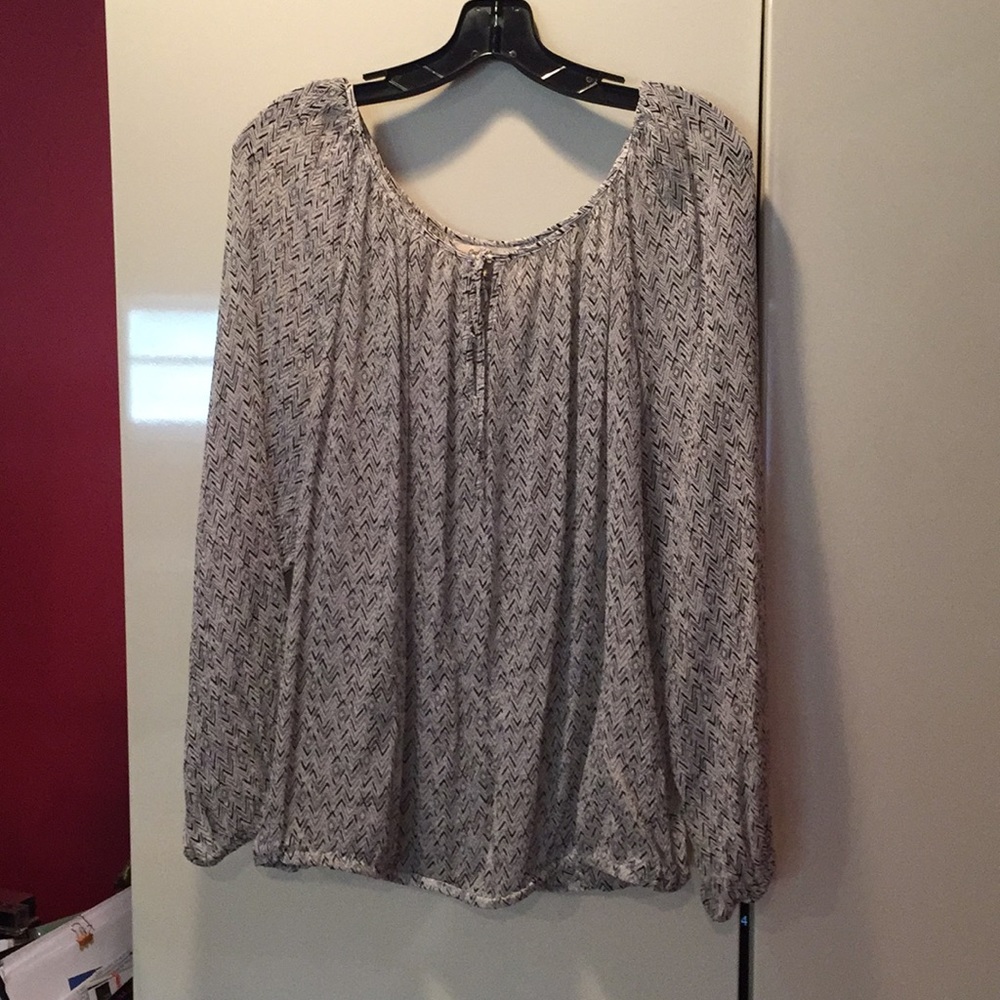 Black and white lucky brand blouse